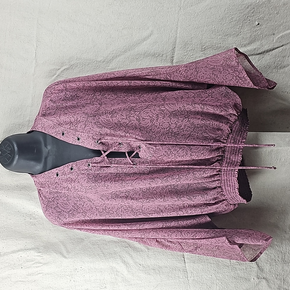 Express Sheer Tie Front Batwing Shirt - NWT